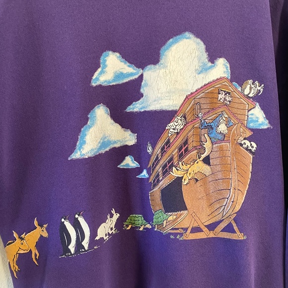 Gopher Sport Vintage Purple Noah’s Ark Crew Neck Sweatshirt Large - Picture 4 of 6